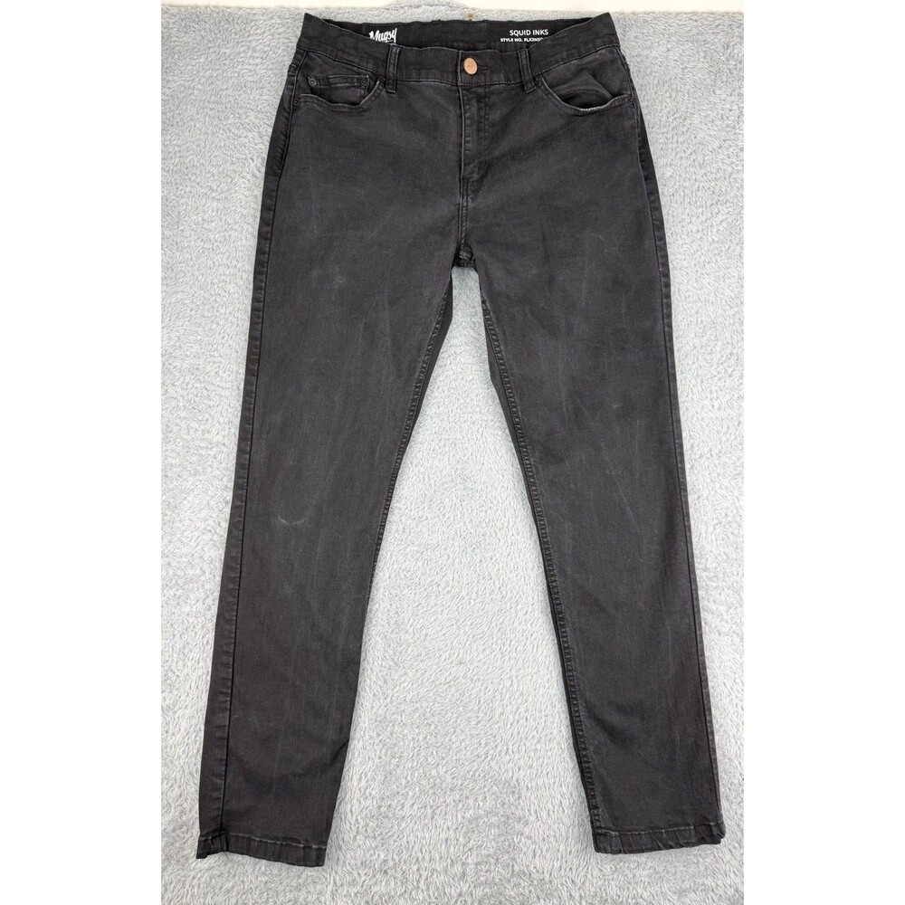 Mugsy Squid Inks Jeans Mens 33x31 Black Straight Stretch 5-Pocket FLX3NSQ Denim